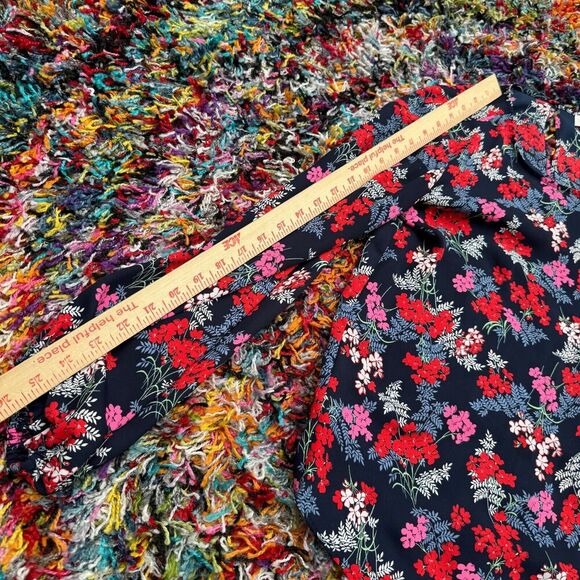 Loft Petite Floral Long Sleeve Popover Blouse Keyhole Back Balloon Sleeve XS - Picture 14 of 15